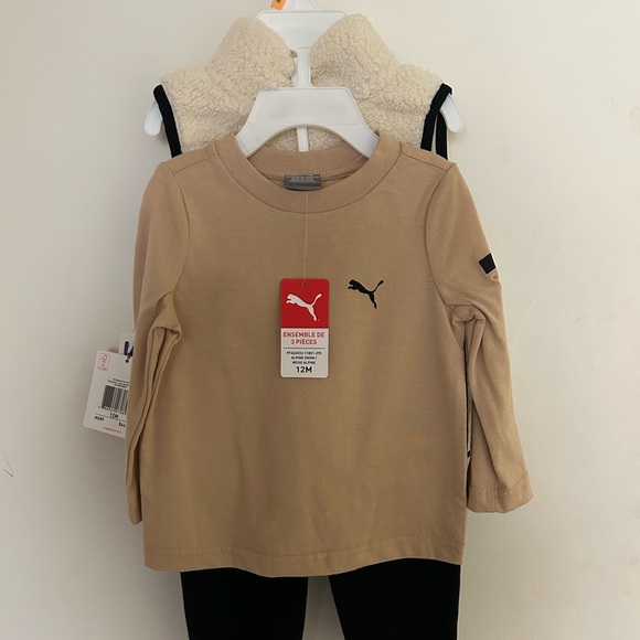 Puma Off-White Sherpa Vest with Black Trim - Picture 2 of 2